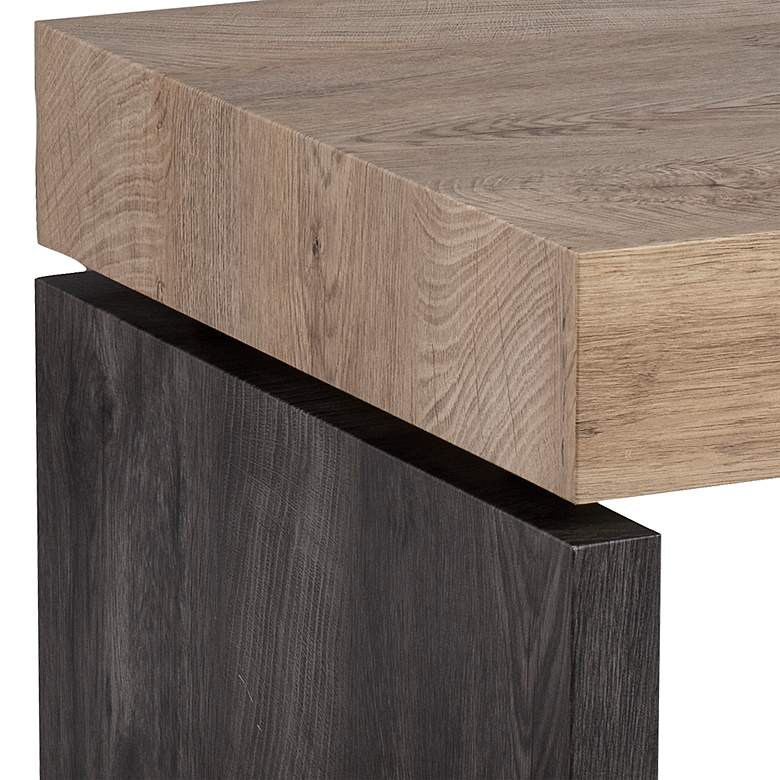 Image 3 Hapsford 19 3/4"W Brown Wood Black Metal Square End Table more views