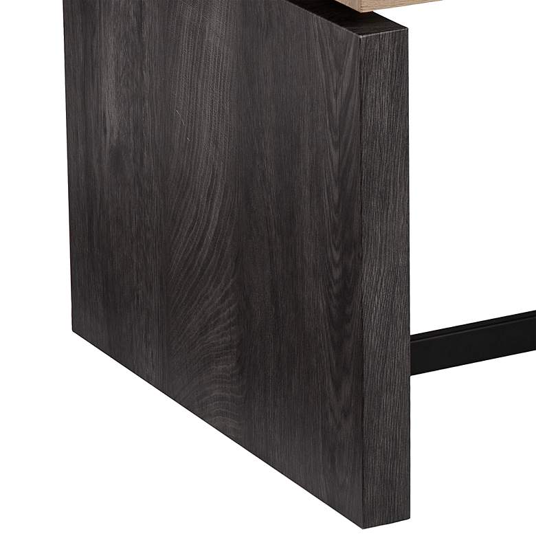 Image 4 Hapsford 19 3/4"W Brown Wood Black Metal Square End Table more views