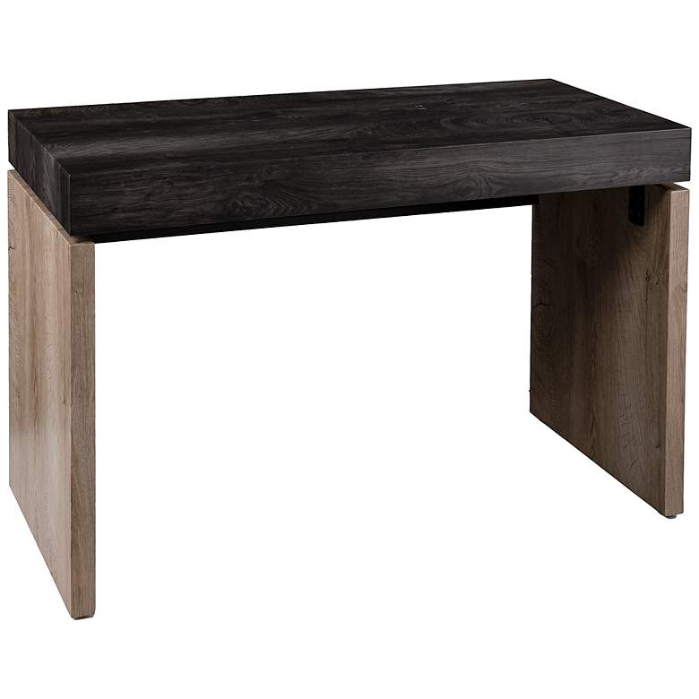 Image 2 Hapsford 45 1/4 inch Wide Black and Natural Wood Writing Desk