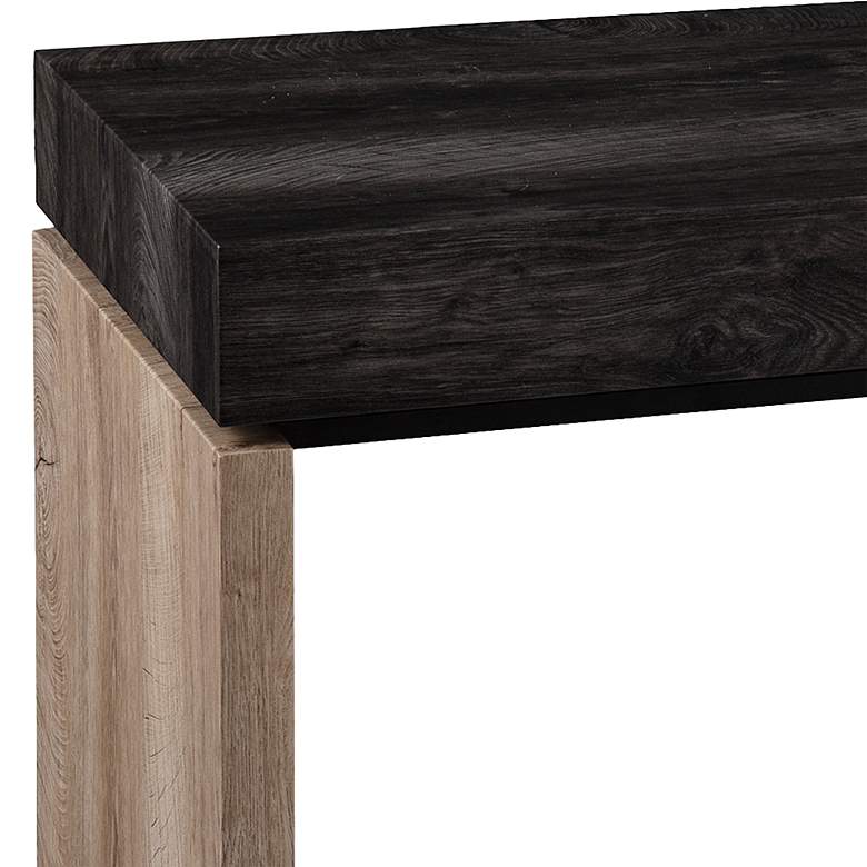 Image 3 Hapsford 45 1/4" Wide Black and Natural Wood Writing Desk more views