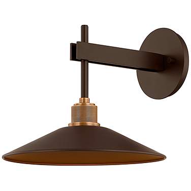 Harac 9 3/4" High Bronze with Brass LED Outdoor Wall Light