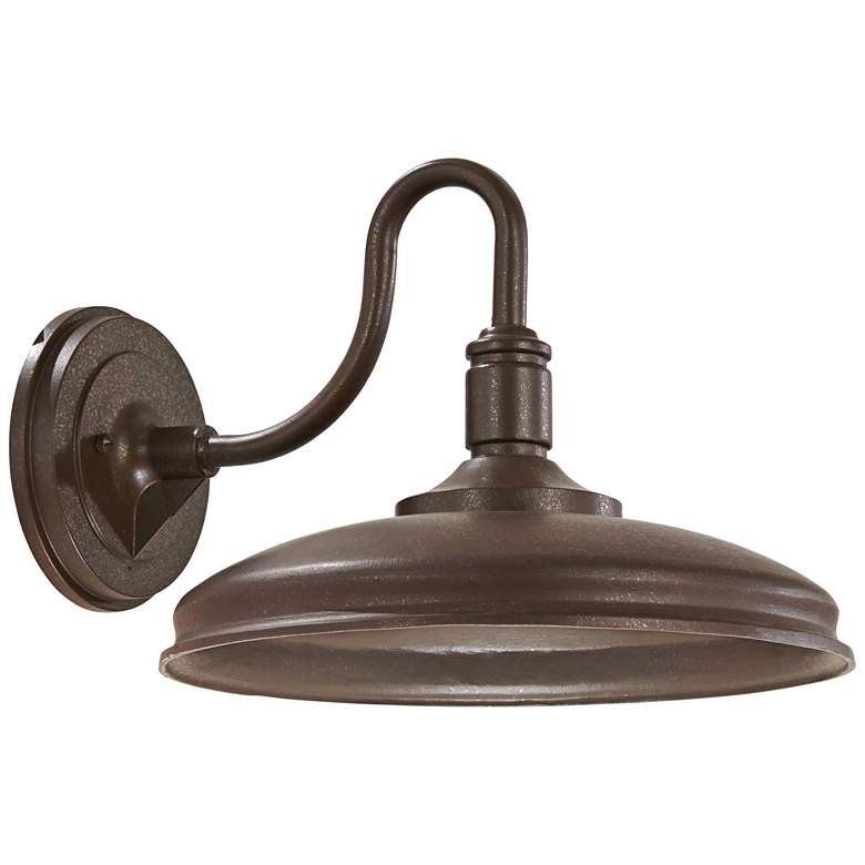 Image 1 Harbison 9 3/4 inch High Textured Bronze LED Outdoor Wall Light