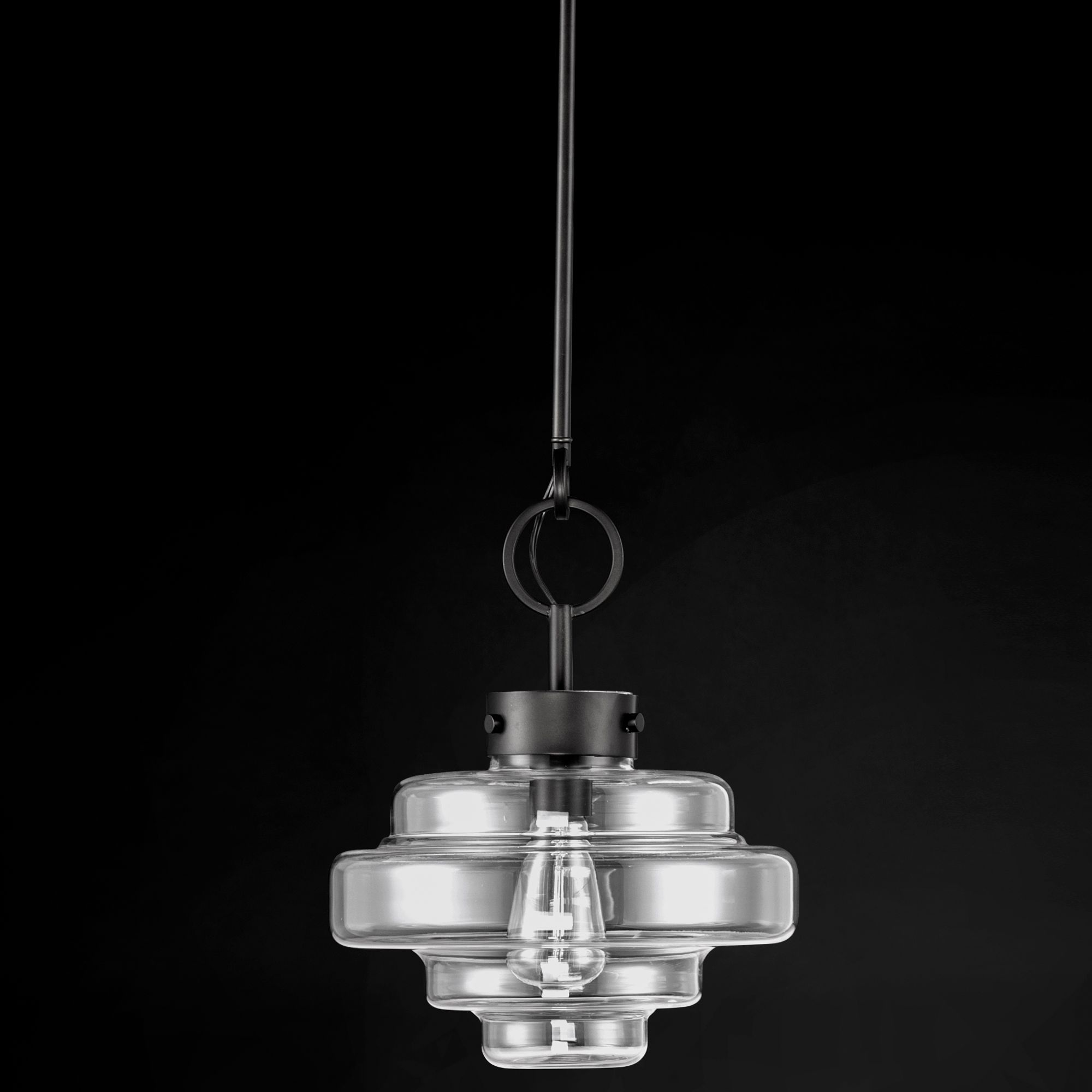 Image 6 Harbor 1-Light 12" Wide Black Pendant Light more views