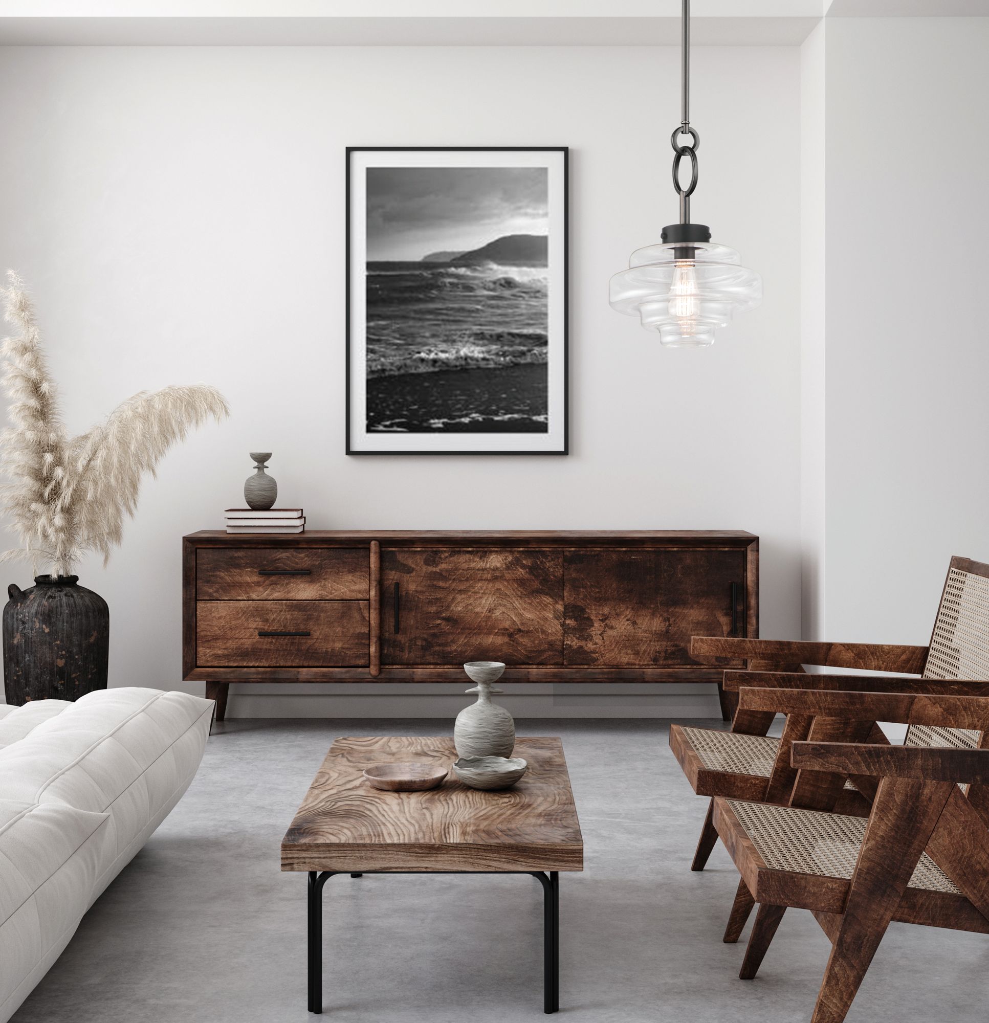 Harbor 1-Light 12" Wide Black Pendant Light