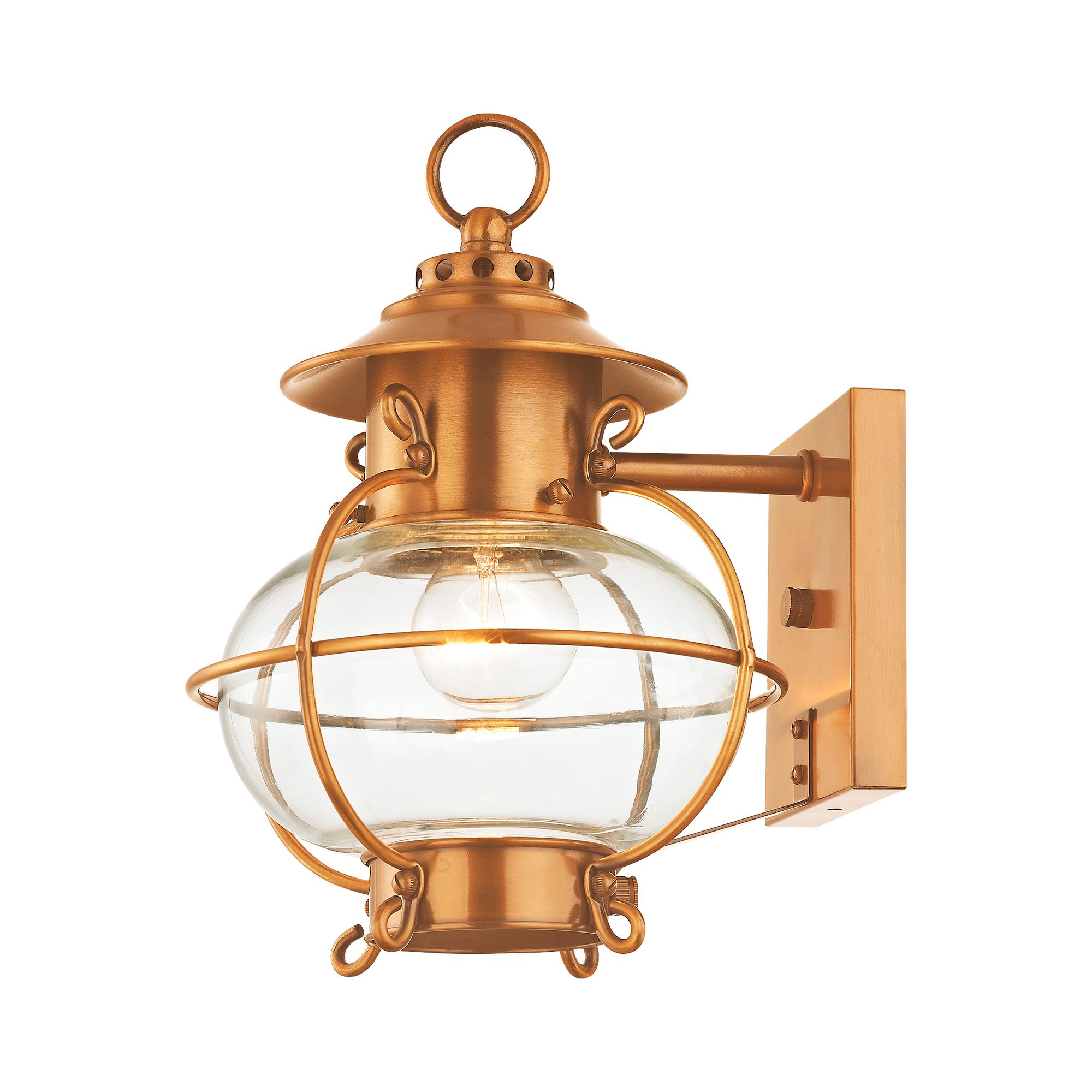 Image 6 Harbor 11.25-in H Flemish Brass Medium Base (E-26) Outdoor Wall Light more views