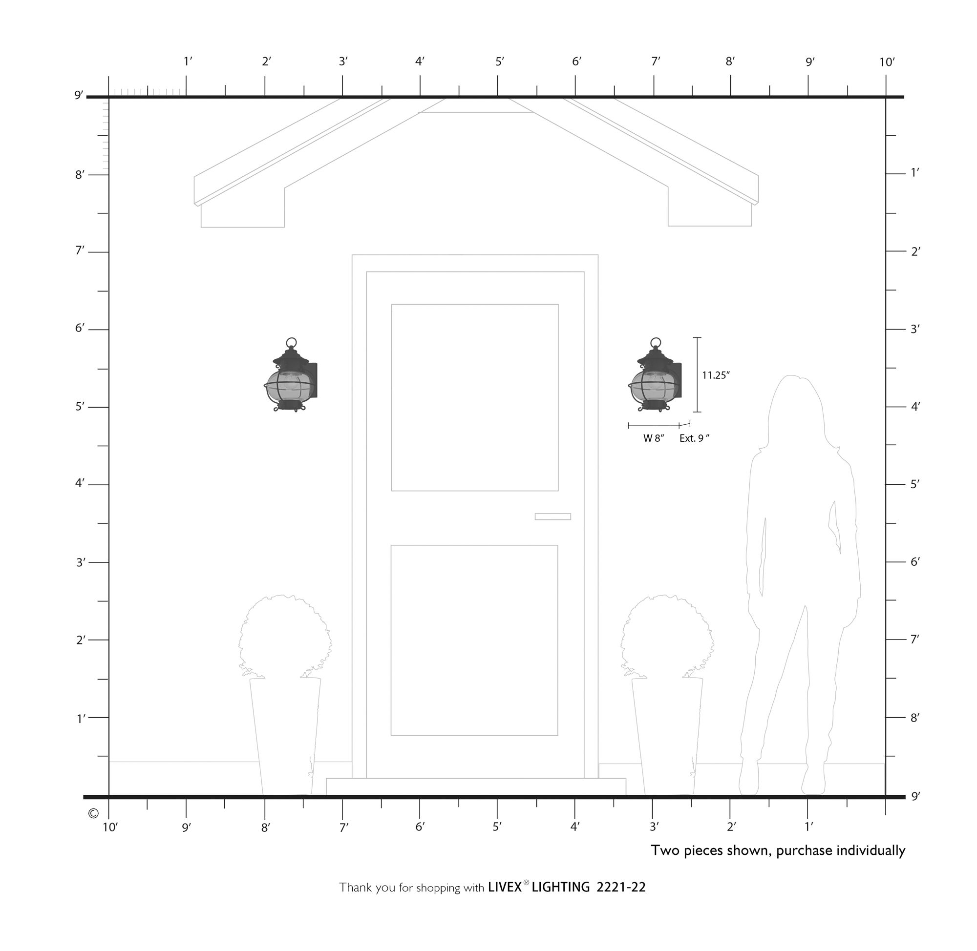 Harbor 11.25-in H Flemish Brass Medium Base (E-26) Outdoor Wall Light