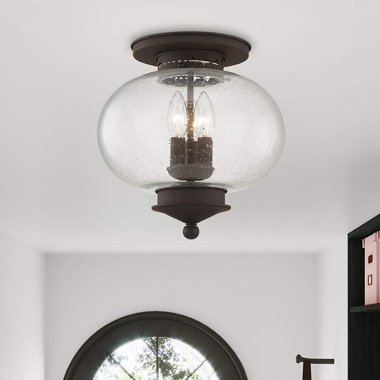 Image 1 Harbor 11-in W Bronze Flush Mount Light