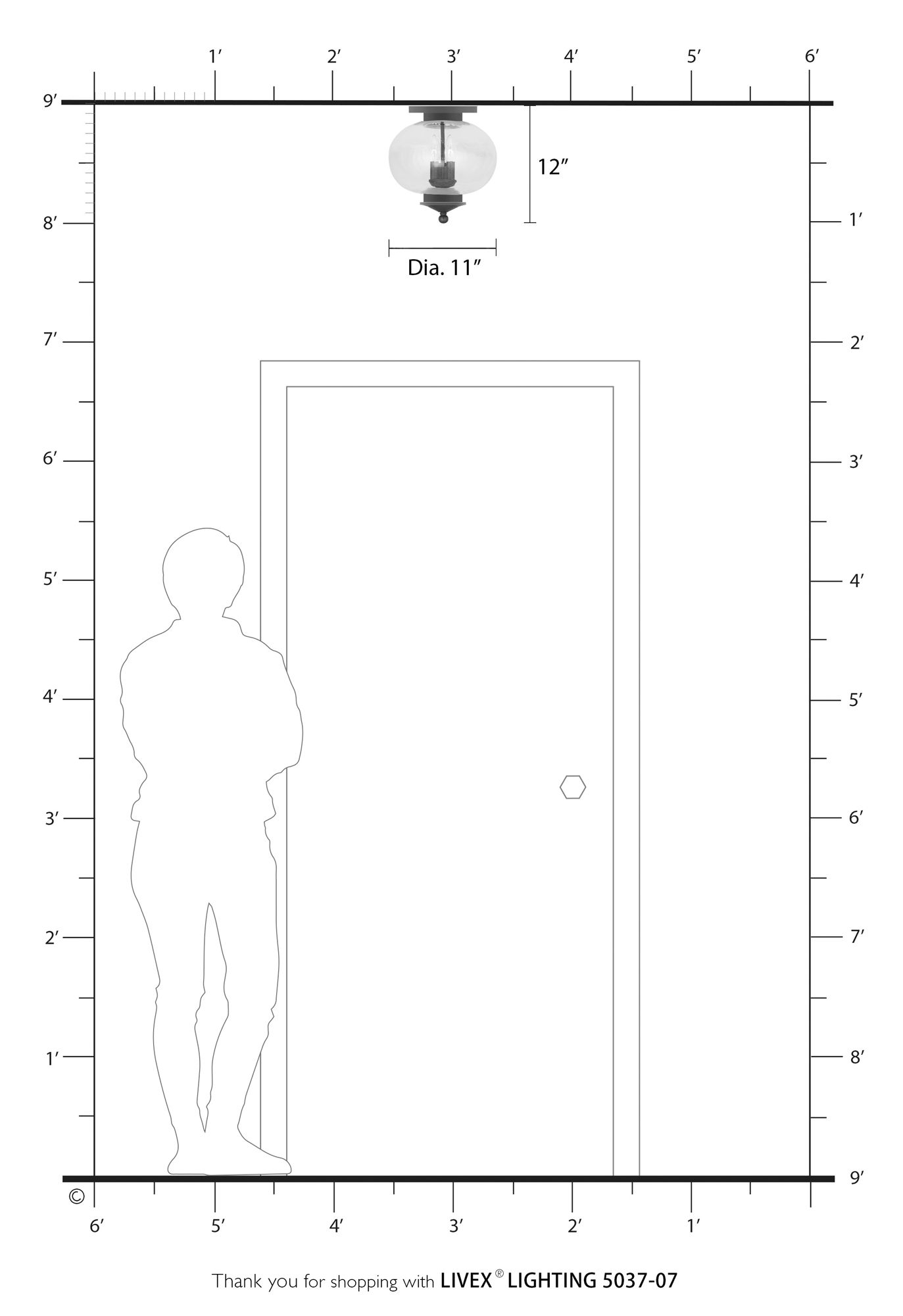 Harbor 11-in W Bronze Flush Mount Light