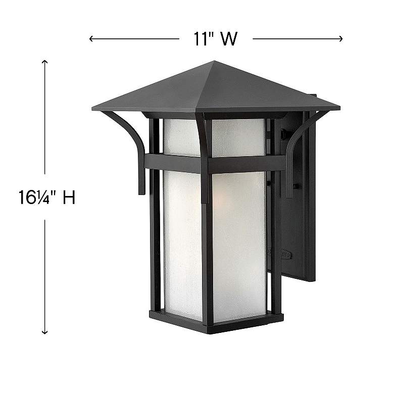 Image 4 Harbor 16 1/4" High Satin Black Outdoor Lantern Wall Light more views