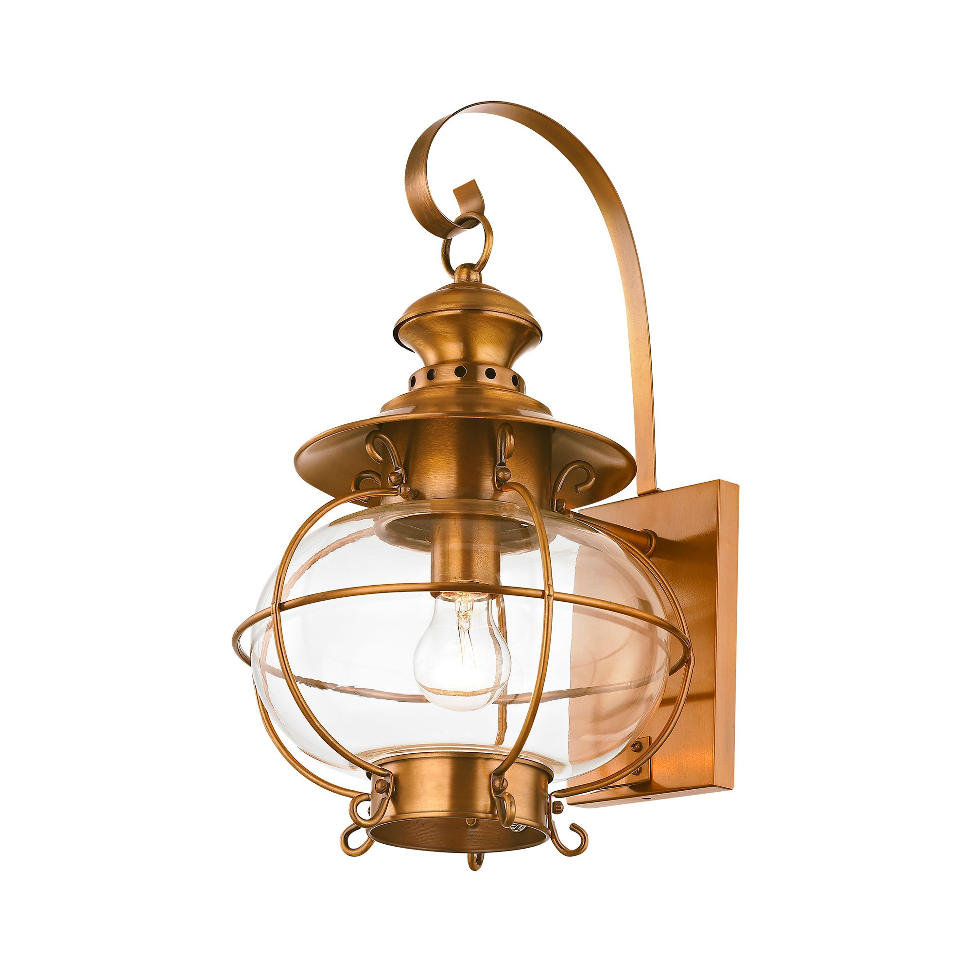 Harbor 17 3/4" High Flemish Brass Outdoor Wall Light in scene