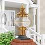 5_Harbor 17" High Flemish Brass Outdoor Post Light more views