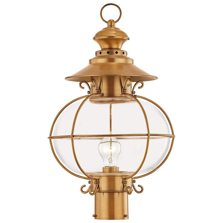 Image 1 Harbor 20.5-in H Flemish Brass Post Light