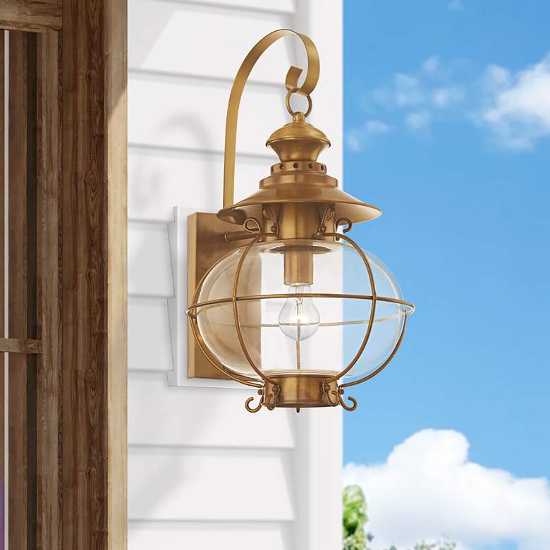 Image 1 Harbor 20" High Flemish Brass Outdoor Wall Lantern