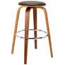 Harbor 25 in. Swivel Barstool in Chrome Finish with Brown Faux Leather