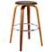 Harbor 25 in. Swivel Barstool in Chrome Finish with Brown Faux Leather