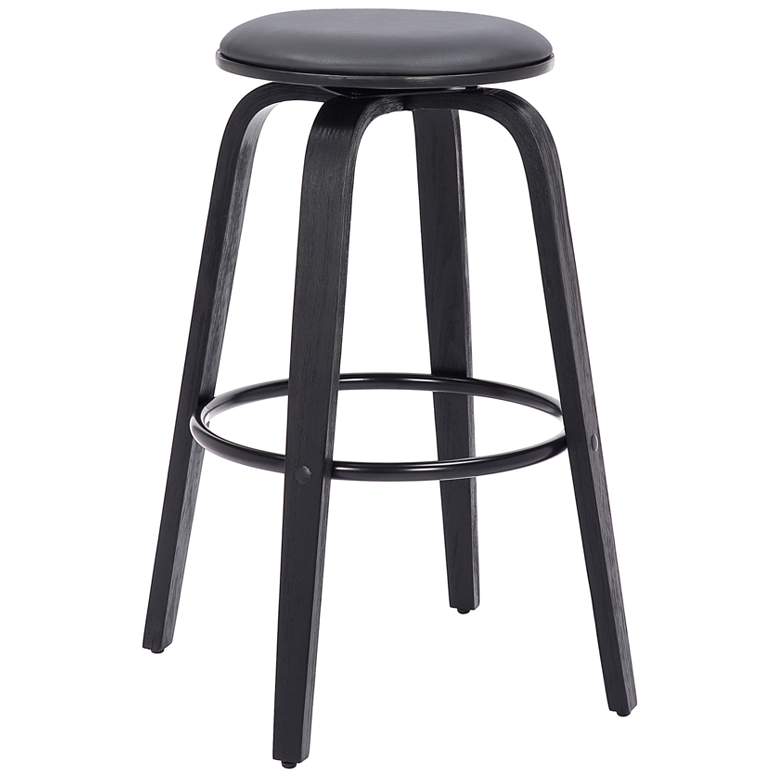 Image 1 Harbor 29 in. Swivel Barstool in Chrome Finish, Gray Faux Leather