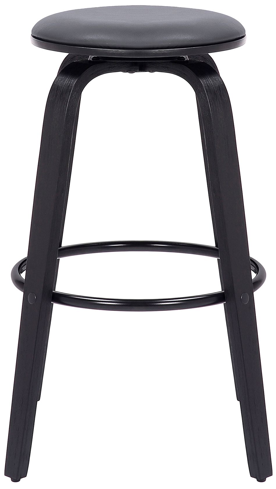 Image 3 Harbor 29 in. Swivel Barstool in Chrome Finish, Gray Faux Leather more views