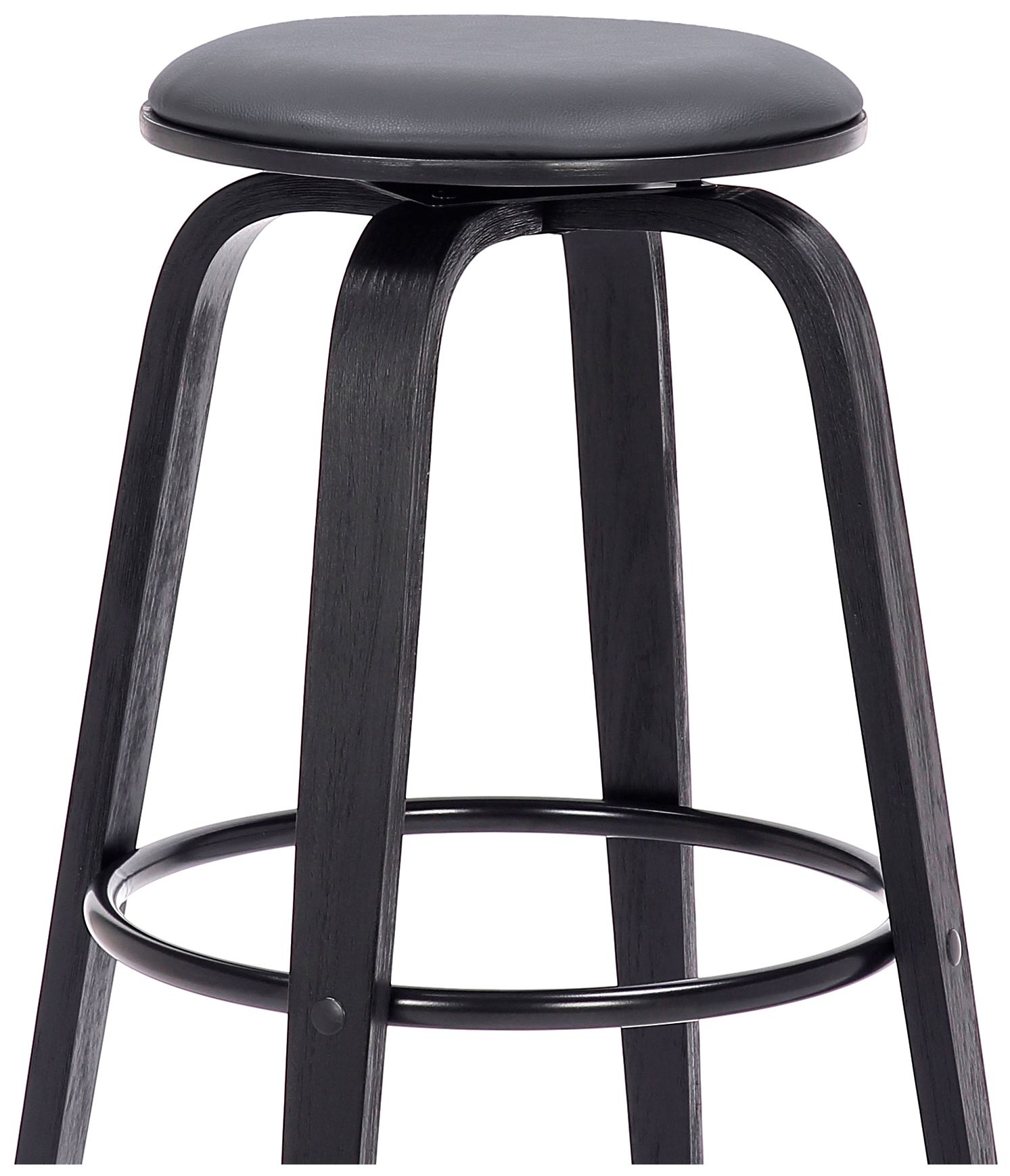 Image 4 Harbor 29 in. Swivel Barstool in Chrome Finish, Gray Faux Leather more views
