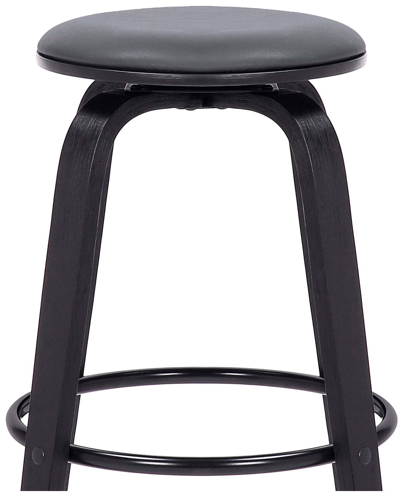 Image 5 Harbor 29 in. Swivel Barstool in Chrome Finish, Gray Faux Leather more views