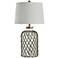 Harbor 30 1/4" Seeded Clear Glass Coastal Table Lamp with Netting