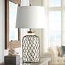 Harbor 30 1/4" Seeded Clear Glass Coastal Table Lamp with Netting