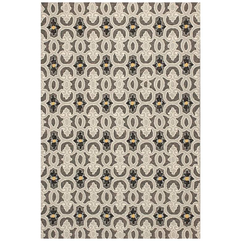 Image 1 Harbor 4201 5&#39;x7&#39;6 inch Charcoal Scrollwork Outdoor Area Rug