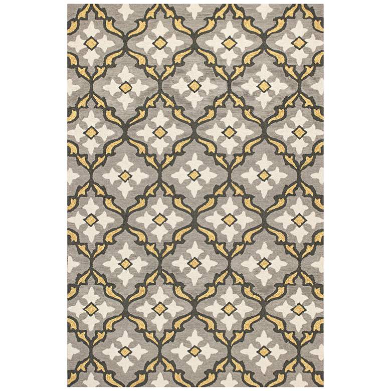 Image 1 Harbor 4209 5&#39;x7&#39;6 inch Gray and Gold Mosaic Outdoor Area Rug