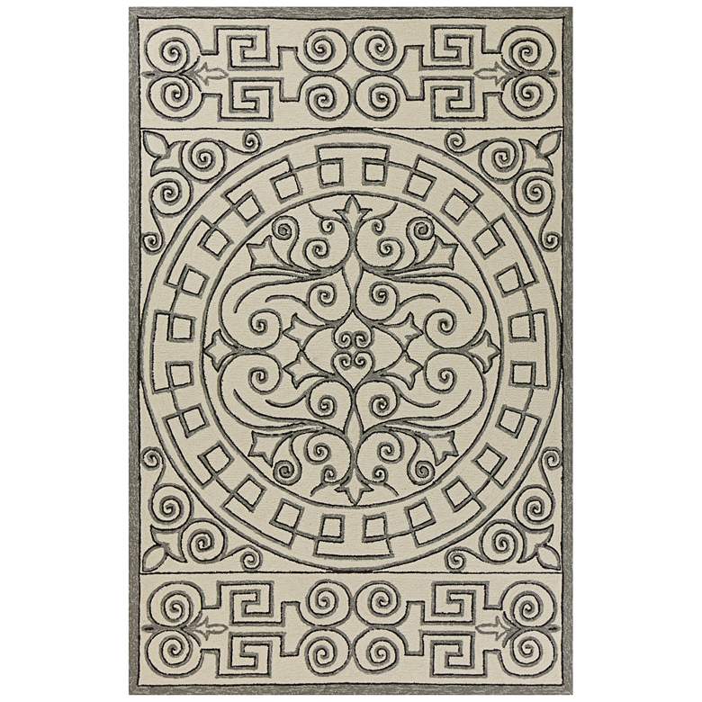Harbor 4246 5&#39;x7&#39;6&quot; Ivory and Gray Irongate Outdoor Rug