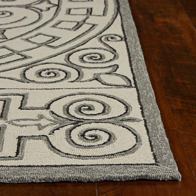 Image 2 Harbor 4246 5'x7'6" Ivory and Gray Irongate Outdoor Rug more views