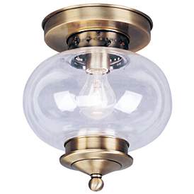 Image1 of Harbor 9.5-in W Antique Brass Flush Mount Light