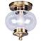 Harbor 9.5-in W Antique Brass Flush Mount Light