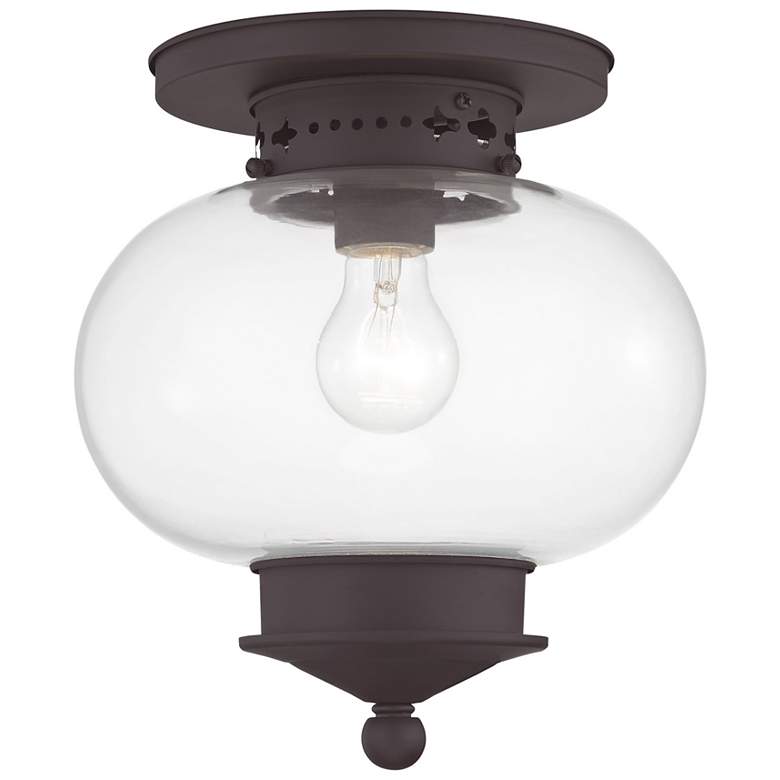 Image 1 Harbor 9.5-in W Bronze Flush Mount Light