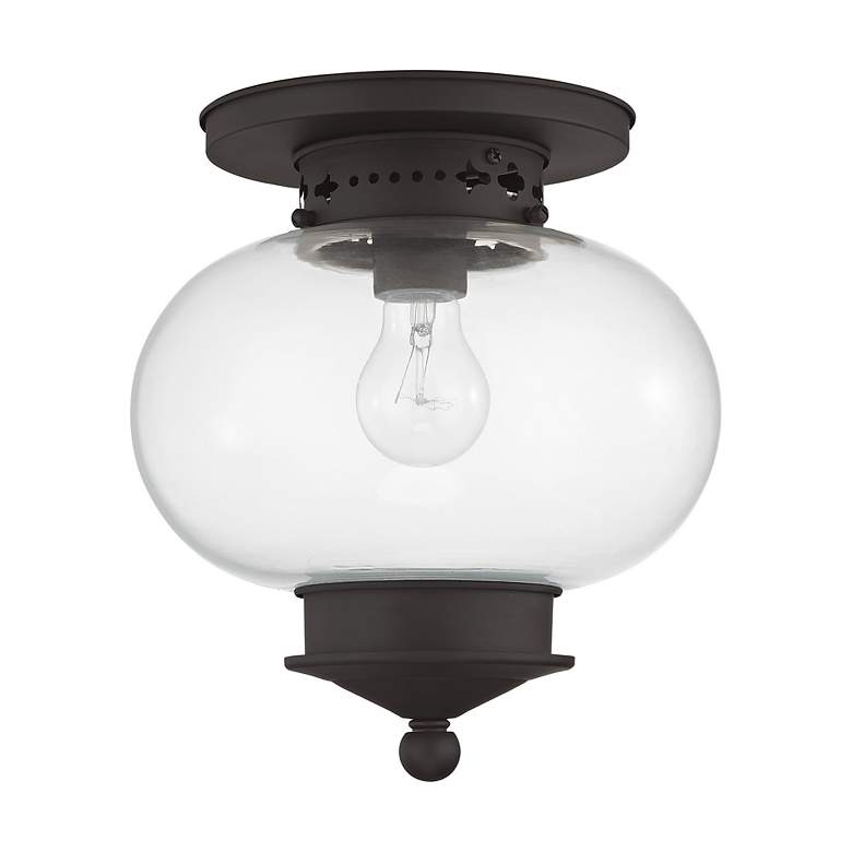 Image 3 Harbor 9.5-in W Bronze Flush Mount Light more views