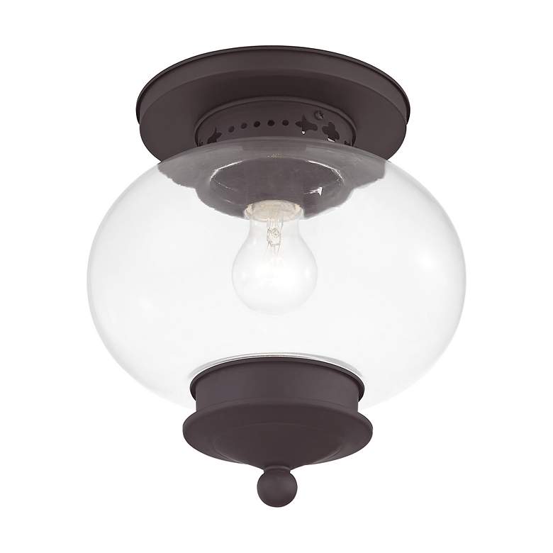 Image 5 Harbor 9.5-in W Bronze Flush Mount Light more views