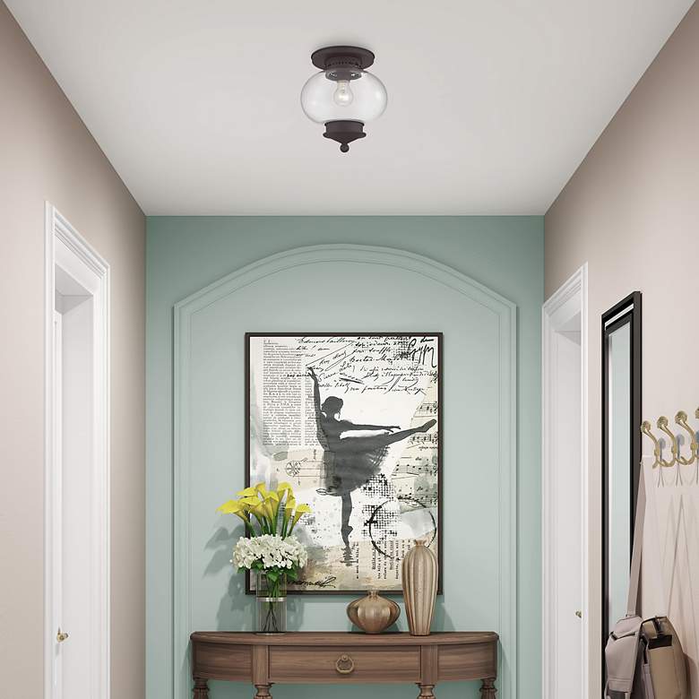 Image 6 Harbor 9.5-in W Bronze Flush Mount Light more views