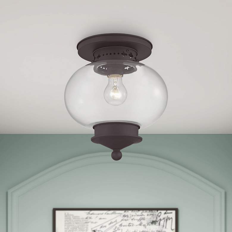 Image 7 Harbor 9.5-in W Bronze Flush Mount Light more views
