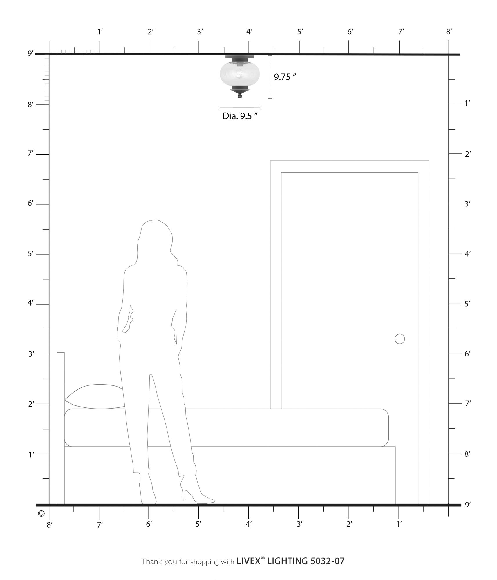 Harbor 9.5-in W Bronze Flush Mount Light