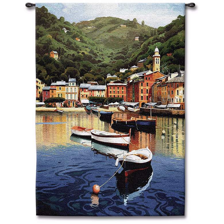 Image 1 Harbor at Twilight 53 inch High Wall Tapestry