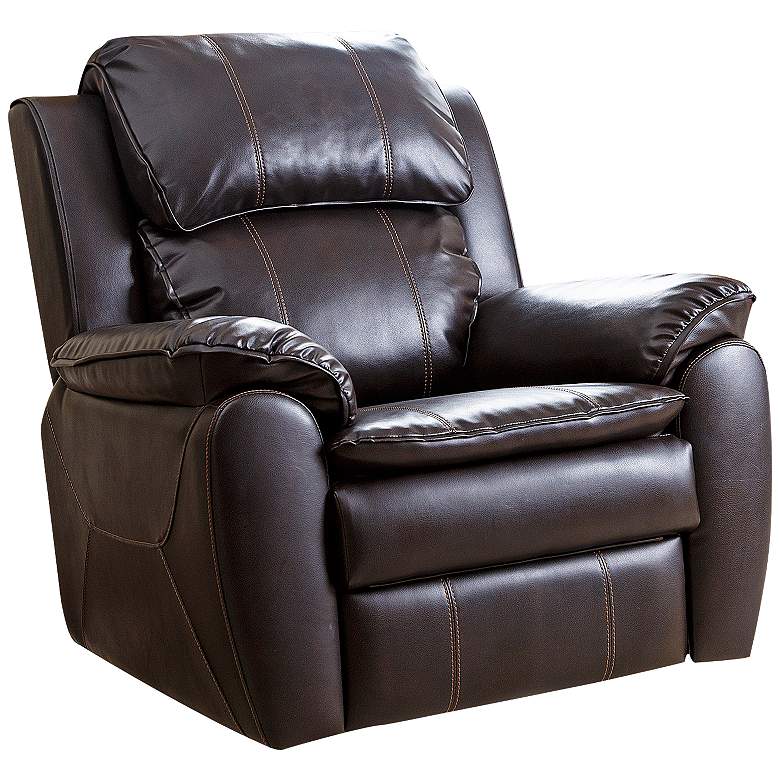 Image 1 Harbor Dark Brown Bonded Leather Rocker Recliner Chair