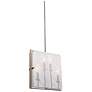 Harbor Point 4-Light Satin Nickel Metal and Striped Glass Pendant