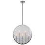 Harbor Point 5-Light Satin Nickel Metal and Striped Glass Pendant