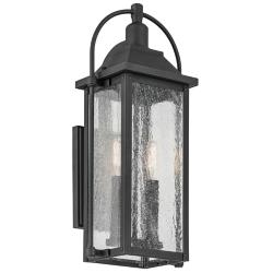 Harbor Row 18 1/2" High Textured Black Outdoor Wall Light