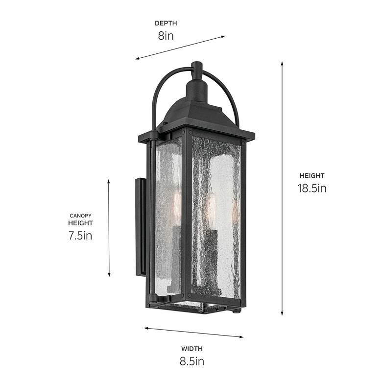 Image 5 Harbor Row 18 1/2" High Textured Black Outdoor Wall Light more views