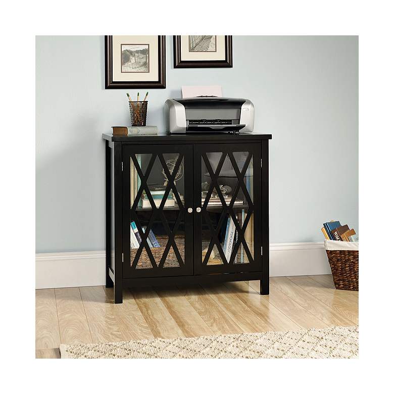 Image 1 Harbor View 31 1/2" Wide Black Finish Display Cabinet