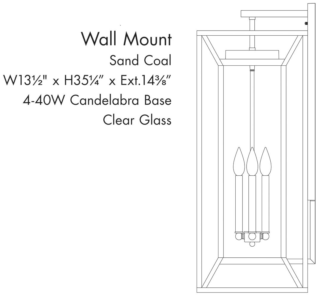 Image 3 Harbor View 35 1/4"H Sand Coal 4-Light Outdoor Wall Light more views
