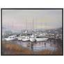 1_Harbortown 49.74"W x 37.75"H Hand Painted Framed Canvas Wall Art