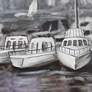 4_Harbortown 49.74"W x 37.75"H Hand Painted Framed Canvas Wall Art more views