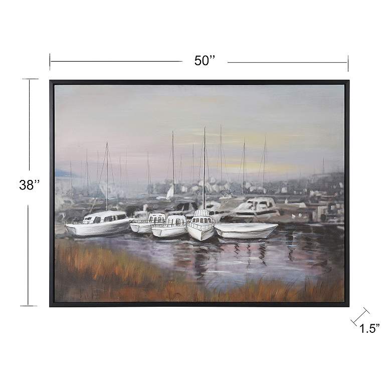 Image 7 Harbortown 49.74"W x 37.75"H Hand Painted Framed Canvas Wall Art more views