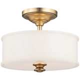Harbour Point 13 1/2&quot; Wide Etched White Glass Ceiling Light