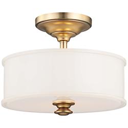 Harbour Point 13 1/2&quot; Wide Etched White Glass Ceiling Light